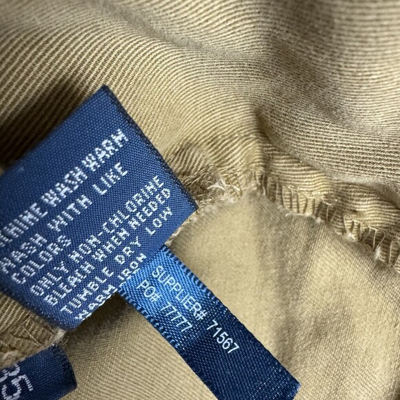 Polo Ralph Lauren Shorts Mens 35 Khaki Cargo Chino 100% Cotton Classic Polo 67 - Picture 5 of 9